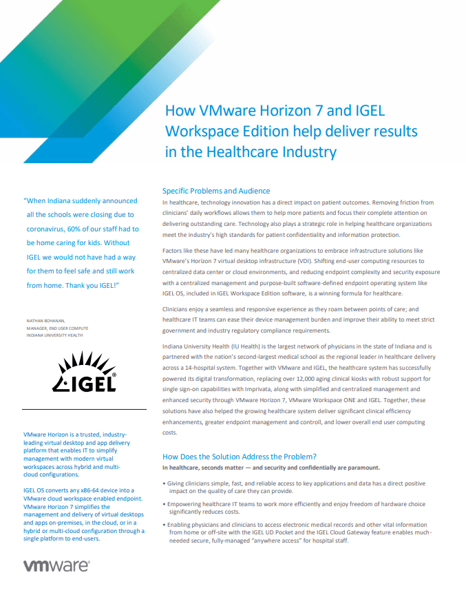 IGEL Healthcare OS Solution Case Study
